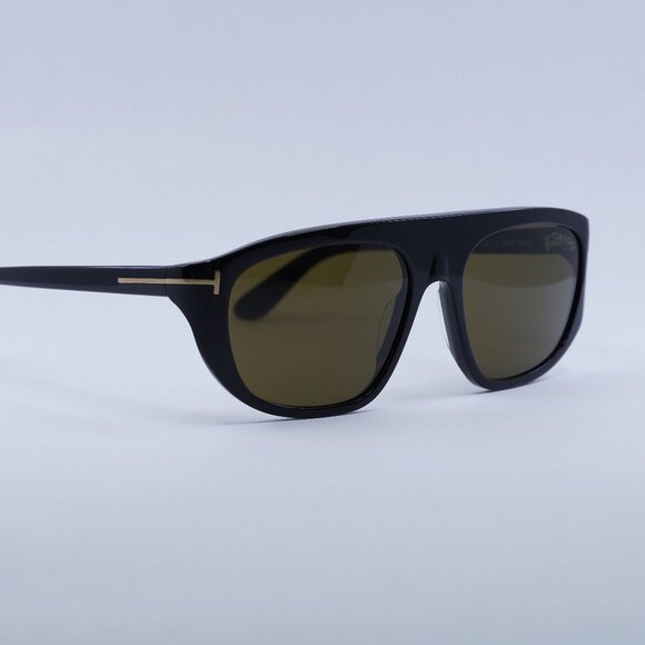 🕶️ New Tom Ford Edward02 FT1002 01J Sunglasses - Black Frame, Roviex Lenses - Picture 4 of 11